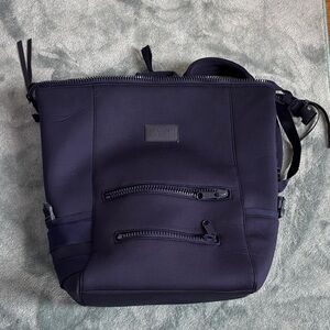 Dagne Dover Navy Neoprene Backpack Baby Bag with Front Zip Pockets